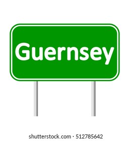 Guernsey road sign isolated on white background.
