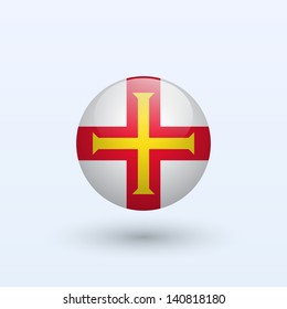 Guernsey round flag. Vector illustration.