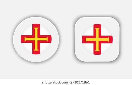 Guernsey-Symbol für abgerundete Nationalflagge
