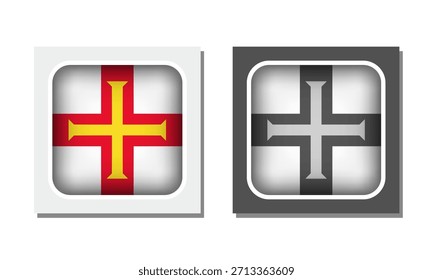 Symbol für abgerundete Flagge auf dem Guernsey-Platz