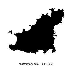 Guernsey vector map silhouette isolated on white background silhouette. High detailed illustration. 