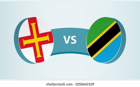 Guernsey versus Tanzania, team sports competition concept. Round flag of countries.