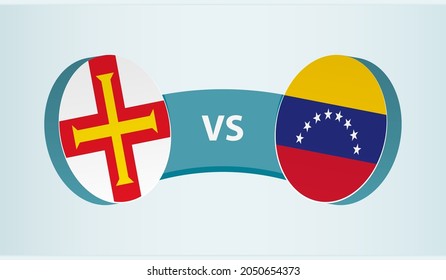 Guernsey versus Venezuela, team sports competition concept. Round flag of countries.
