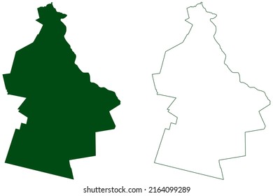 Guerrero municipality (Free and Sovereign State of Coahuila de Zaragoza, Mexico, United Mexican States) map vector illustration, scribble sketch Guerrero map