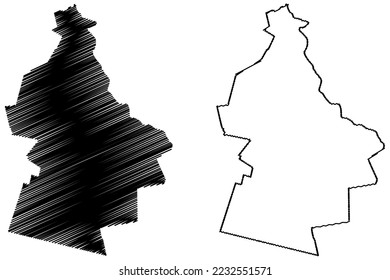 Guerrero municipality (Free and Sovereign State of Coahuila de Zaragoza, Mexico, United Mexican States) map vector illustration, scribble sketch Guerrero map