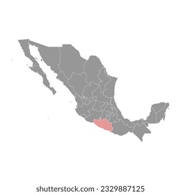 Guerrero state map, administrative division of the country of Mexico. Vector illustration.