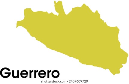 Guerrero State map in Mexico