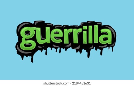 Diseño vectorial de escritura de fondo GUERRILLA muy fresco y simple