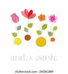 Guerrilla Gardening Vector Illustration 