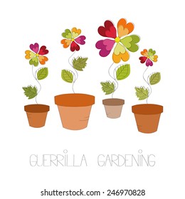 Guerrilla gardening vector illustration 