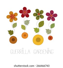 Guerrilla Gardening Vector Illustration 