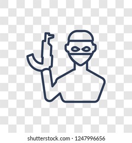 guerrilla icon. Trendy linear guerrilla logo concept on transparent background from army and war collection