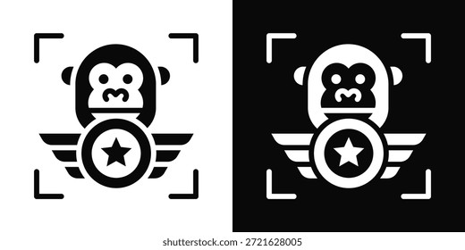 Estilo de fondo blanco y negro del icono de la guerrilla