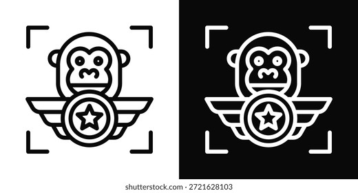 Estilo de fondo blanco y negro del icono de la guerrilla