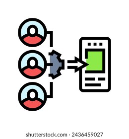 guerrilla testing ux ui design color icon vector. guerrilla testing ux ui design sign. ilustración de símbolo aislado