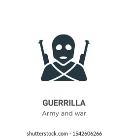 Guerrilla vector icon on white background. Flat vector guerrilla icon symbol sign from modern army and war collection for mobile concept and web apps design.