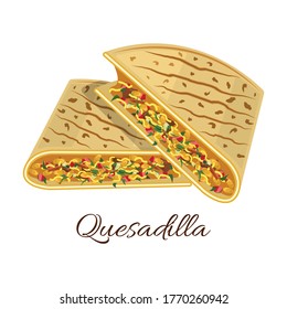 Guesadilla vector icon.Cartoon vector icon isolated on white background quesadilla.