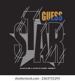 guess stars design typography vector illustration