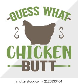 Guess What Chicken Butt printable vector illustration