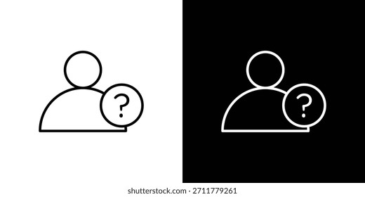 Adivina quién es el contorno del icono. Vector aislado pictograma para el Web