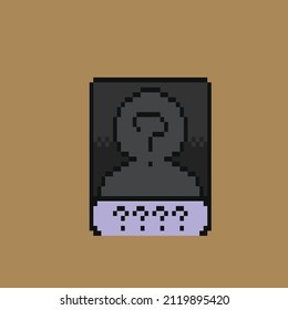 guess who sign in pixel art style