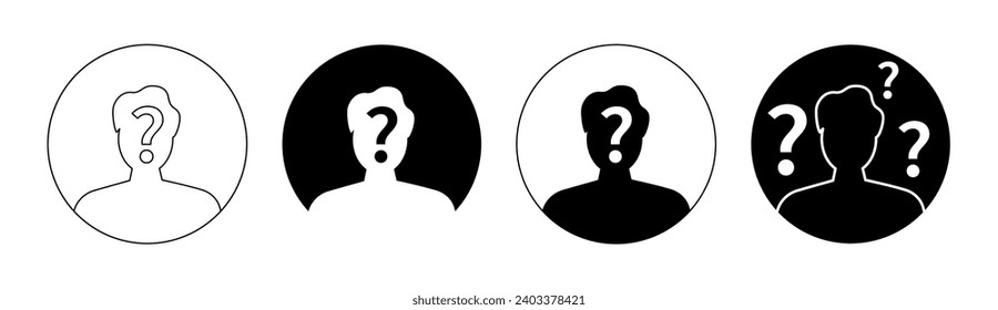 Guess who unknown person silhouette icon vector, anonymous mysterious user profile.