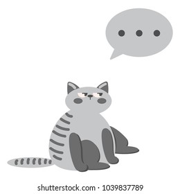 Guessing cat sticker. Isolated cute sticker