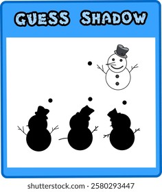 guessing game to guess which shadow is correct, suitable for children's books