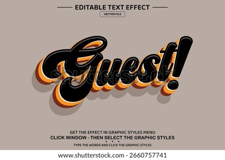 Guest 3D editable text effect template