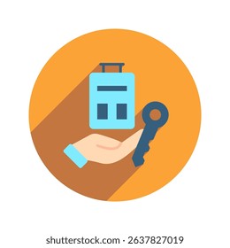 Guest Access rounded flat color, mini illustration icon. use for modern concept, print, UI, UX kit, web and app development. Vector related to account management, ecommerce, banking and finance.