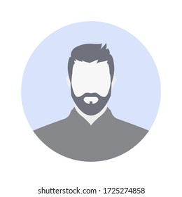 Guest Avatar Vector Illustration. Default Male Profile Icon Image