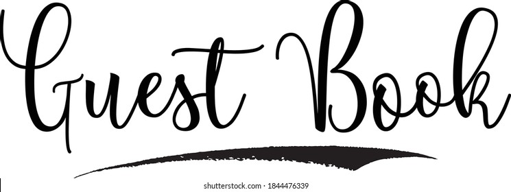 Guest Book Typography Black Color Text On White Background