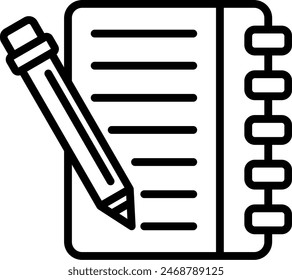 Guest Book Vector Line Icon Design