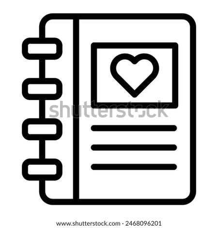Guest Book Vector Line Icon Design
