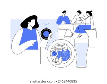 Guest call system isolated cartoon vector illustrations. Customer waiting for his food order with restaurant pager, bell rings, modern guest call system in cafe, smart retail vector cartoon.