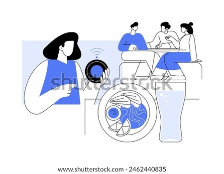 Guest call system isolated cartoon vector illustrations. Customer waiting for his food order with restaurant pager, bell rings, modern guest call system in cafe, smart retail vector cartoon.