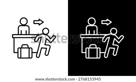 Guest Check-Out Outline White Icon Set Design