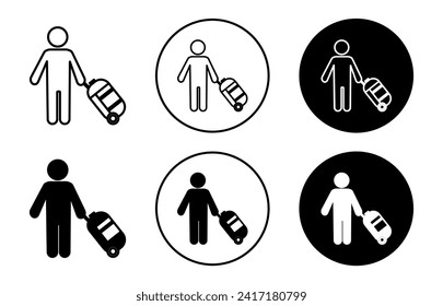 guest flat line icon set. guest Thin line illustration vector
