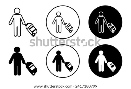 guest flat line icon set. guest Thin line illustration vector
