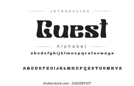 Guest Font. Alphabet. Script. Typeface. Label .Vintage typeface. For labels and different type designs