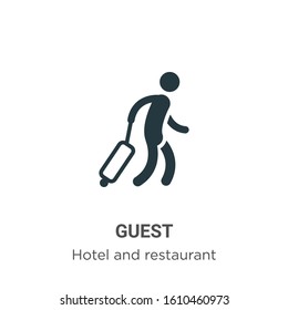 Guest glyph icon vector on white background. Flat vector guest icon symbol sign from modern hotel and restaurant collection for mobile concept and web apps design.