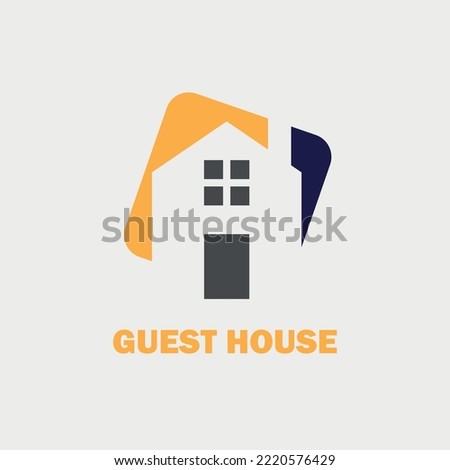 guest house logo design with a simple house image