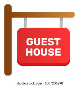 Guest house sign icon isolated on white background. Vacation vector illustration