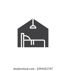 Guest house vector icon. filled flat sign for mobile concept and web design. Hotel accommodation glyph icon. Symbol, logo illustration. Vector graphics