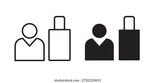 Ilustração de ícone de convidado, vetor de linha fina, sinal de design da Web,