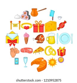 Guest icons set. Cartoon set of 25 guest vector icons for web isolated on white background