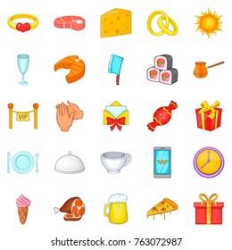 Guest icons set. Cartoon set of 25 guest vector icons for web isolated on white background