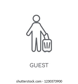 Guest linear icon. Modern outline Guest logo concept on white background from Hotel and Restaurant collection. Suitable for use on web apps, mobile apps and print media.