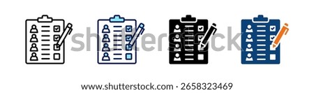 Guest List All In One Icon Multi Styles Vector Set