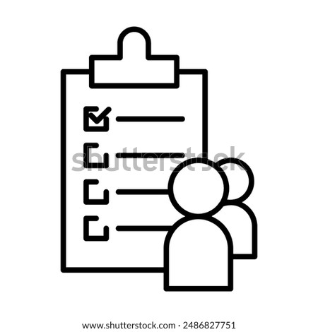 guest list icon in line style. Vector illustration
